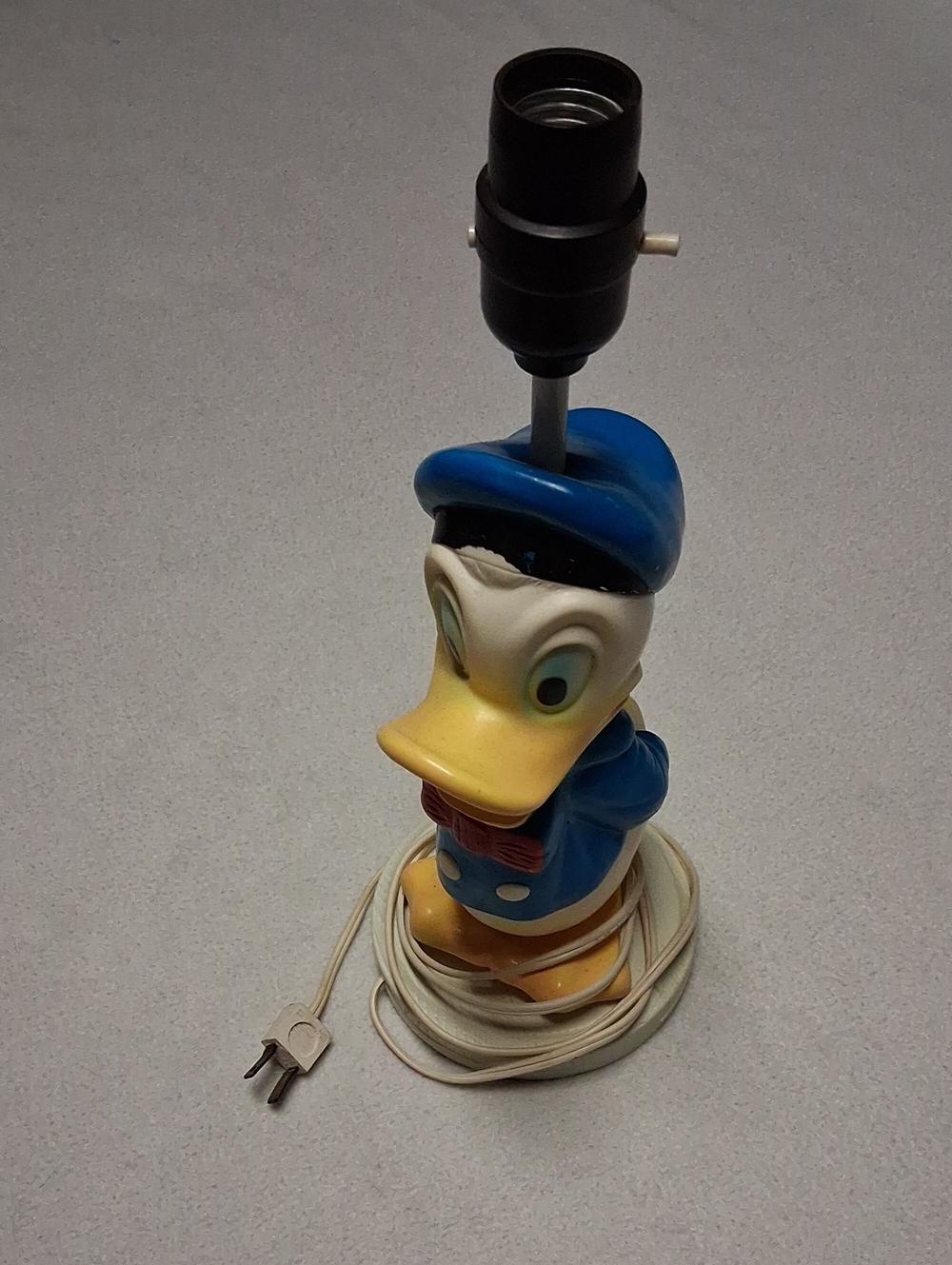 Vintage Donald Duck Themed Table Lamp - Blue and Yellow